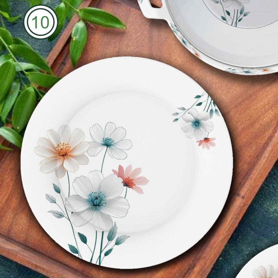 72 pieces Glass cover melamine dinner set (10)