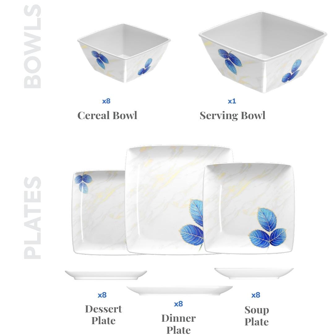 Heritage Double Glaze Dinner Set 88pcs