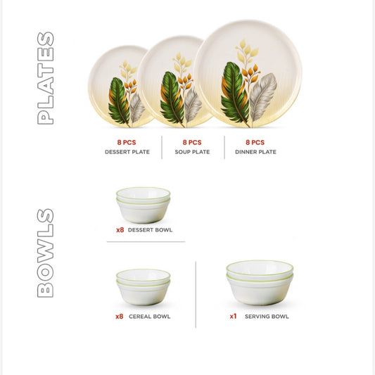 Glass cover melamine dinner set