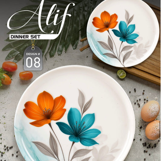 Glass cover dinner set melamine