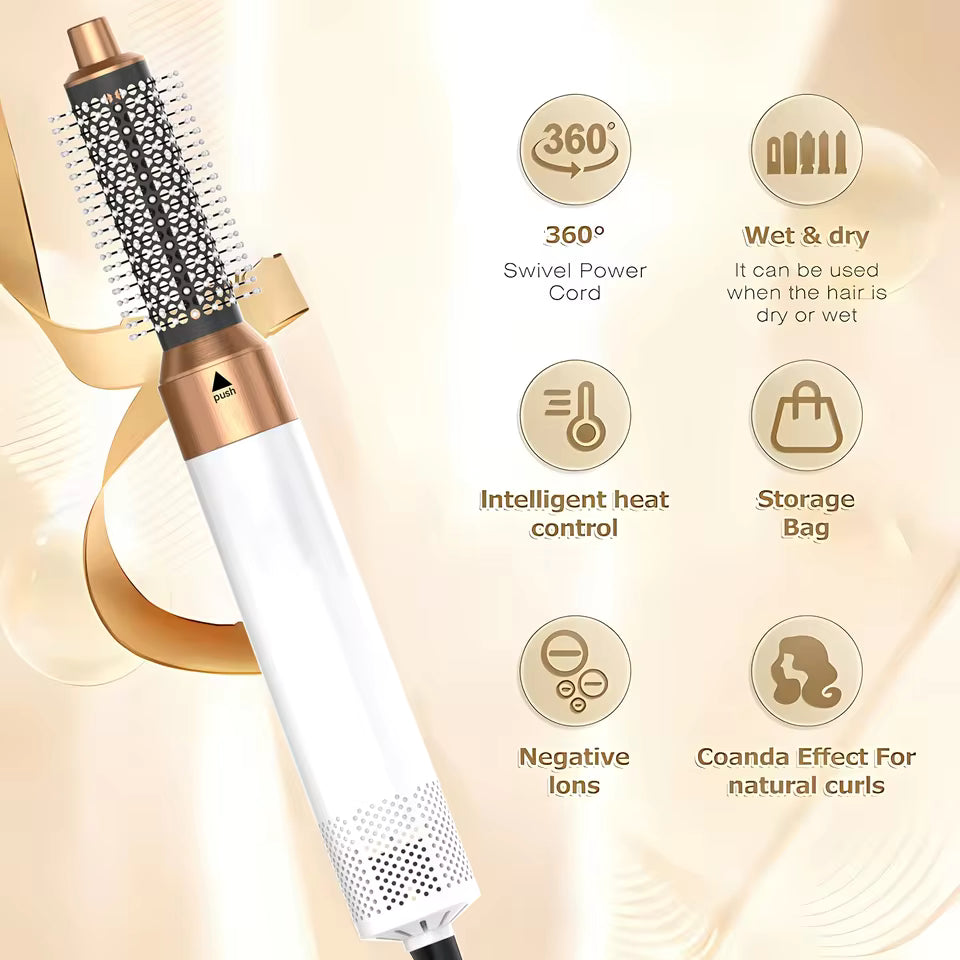 Professional 5-in-1 Hair Styler – Dryer, Curler & Straightener