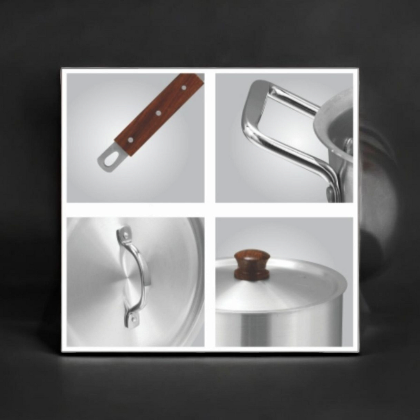 Haier Silver Steel Cookware Set – 16 Pcs