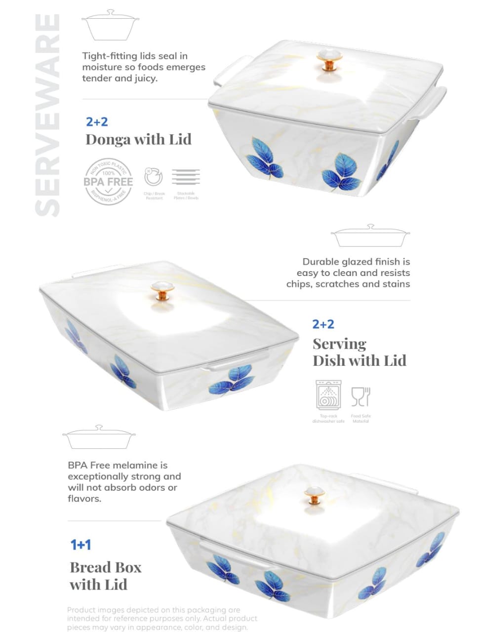 Heritage Double Glaze Dinner Set 88pcs