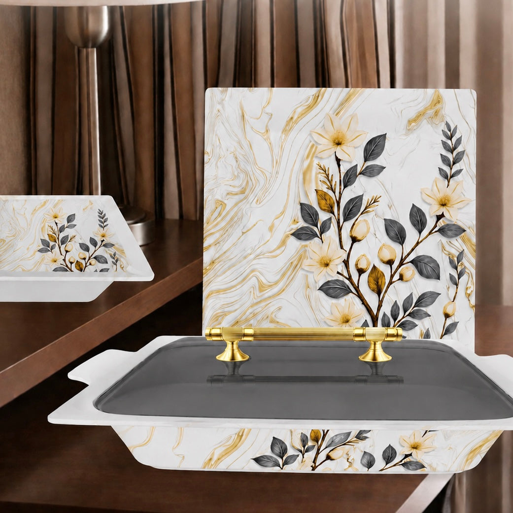 Dinner set with glass lid (12)