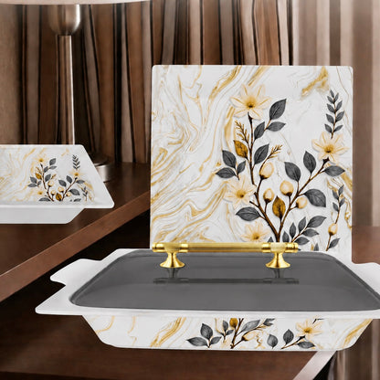 Dinner set with glass lid (12)