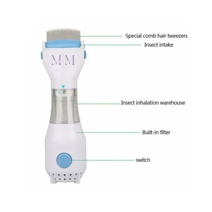 V-Comb Electric Lice Remover with UV & Suction