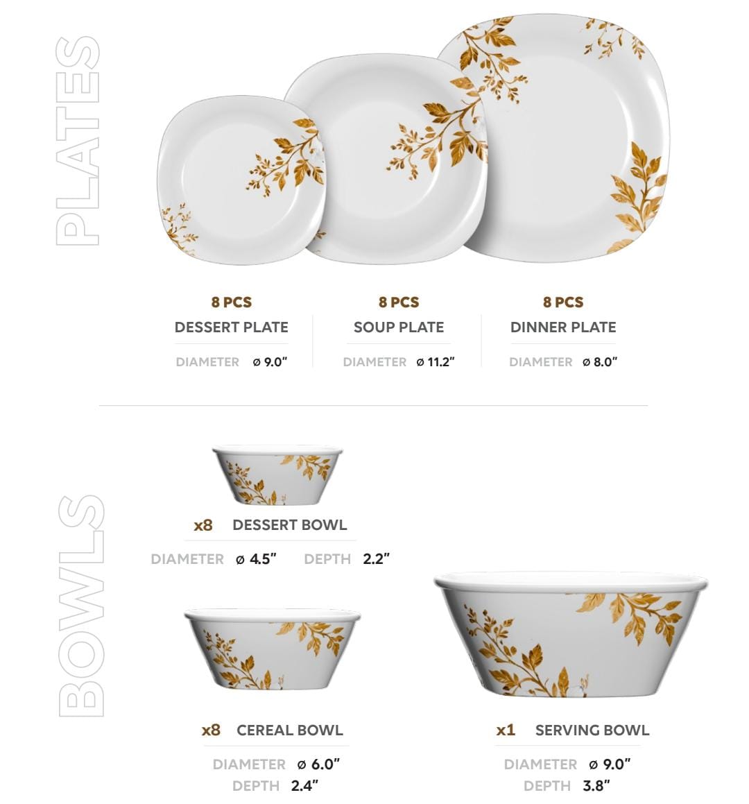 Vision Double Glaze 88-Piece Dinner Set