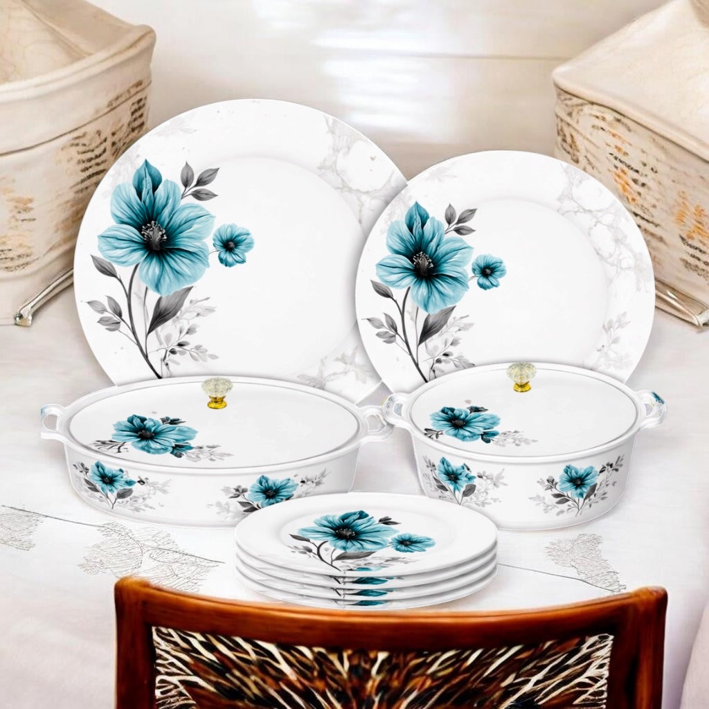 72 pieces Glass cover melamine dinner set(13)