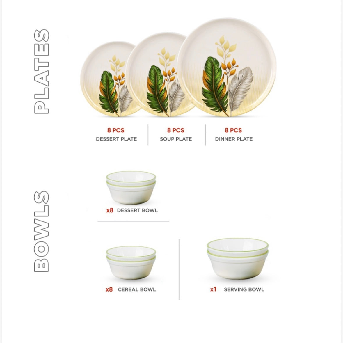 Glass cover melamine dinner set