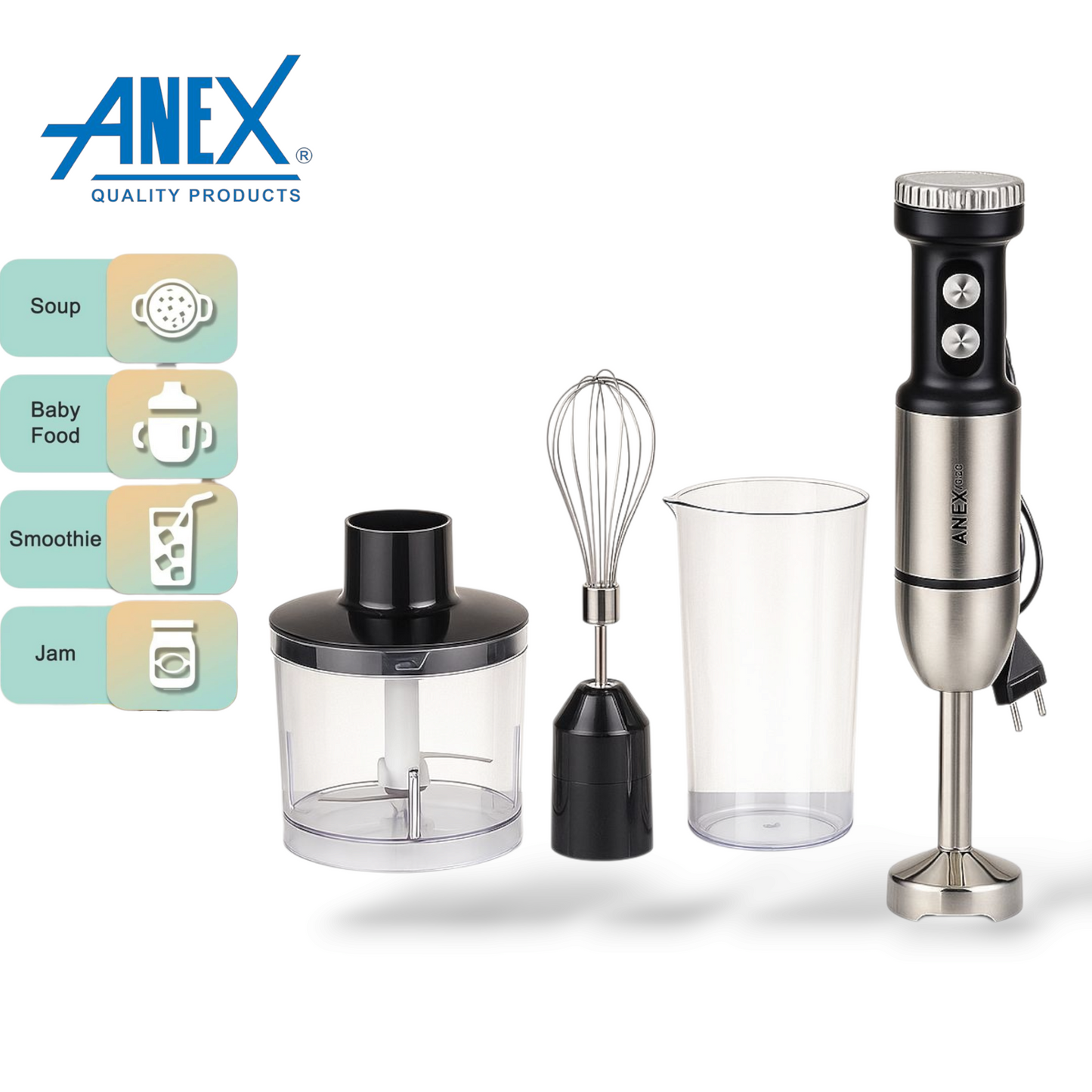 Anex plus 4in1 hand blender set